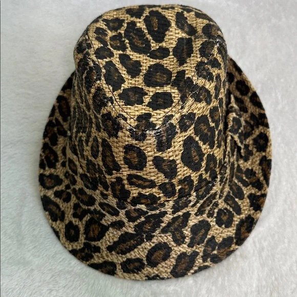 Bongo Leopard Print Fedora Print Hat Summer Glam Mob Wife Animal Print - Picture 4 of 9